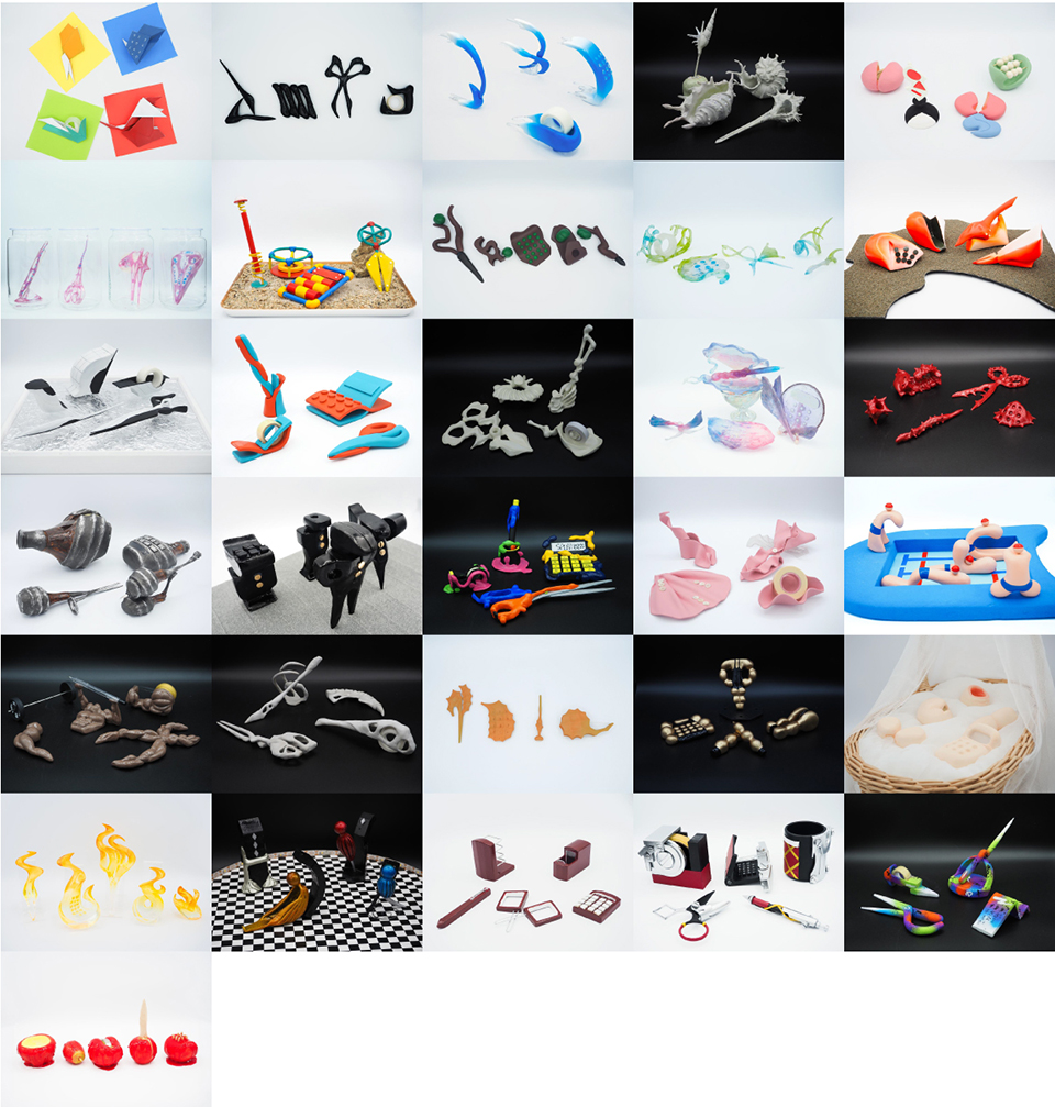 学生がデザインした文房具作品の一覧